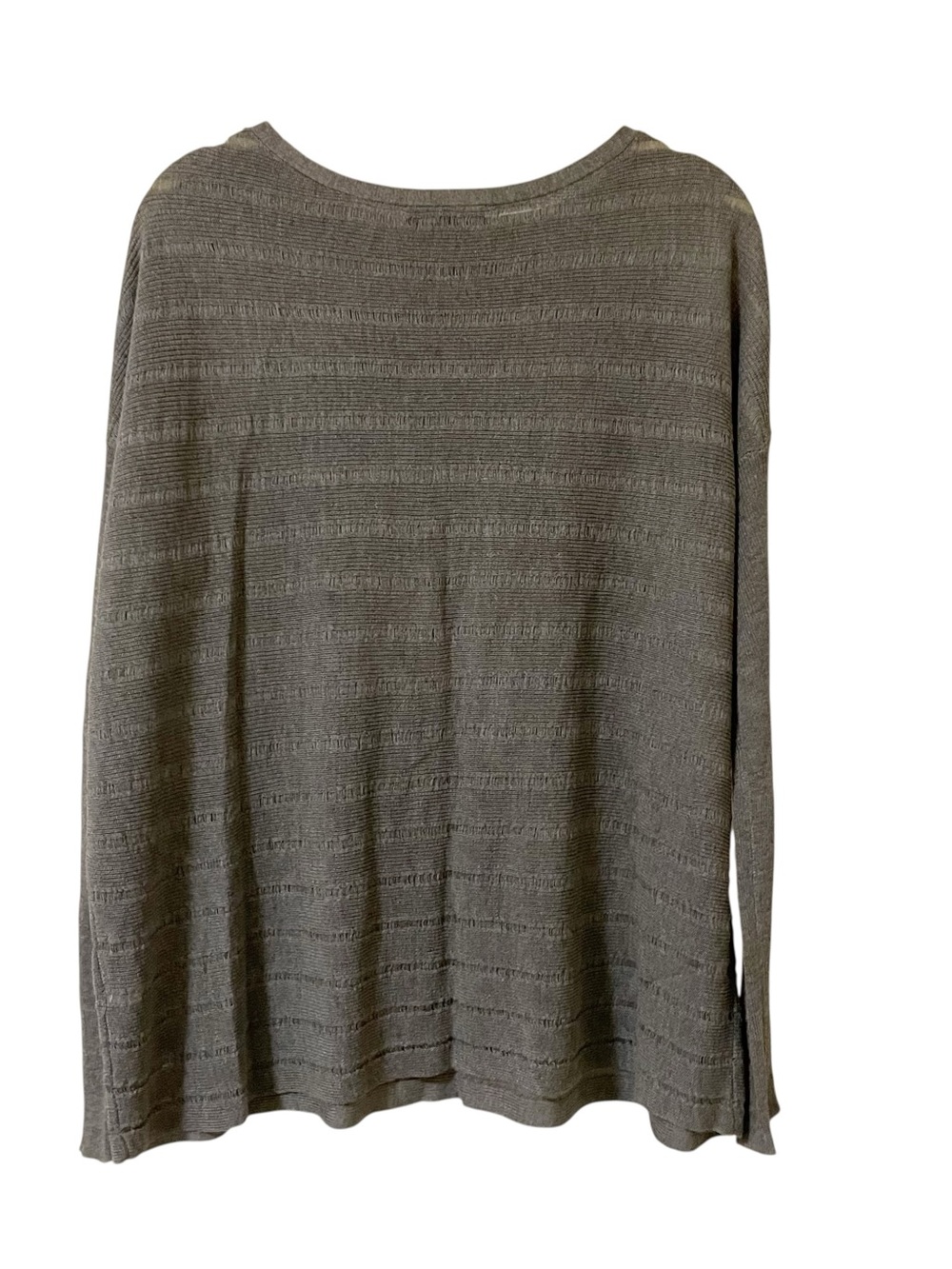 Eileen Fisher Textured Long-Sleeve Sweater Gray XS Stretch Italian Yarn - Picture 2 of 9